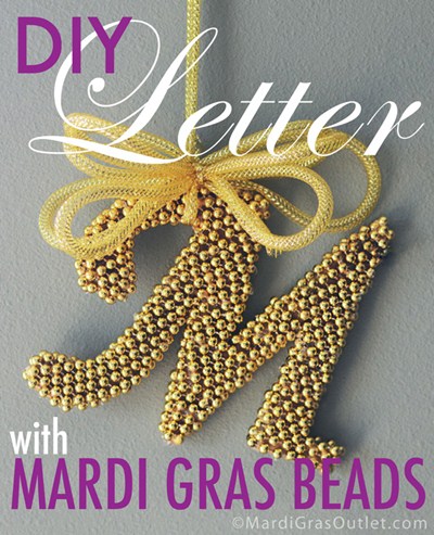 Class up the joint with your very own Mardi Gras beaded letter.