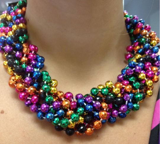 Your Mardi Gras beads statement necklace states, "I made a necklace out of necklaces." Boom.
